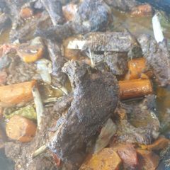 A picture of Lamb and sweet potato bake.
