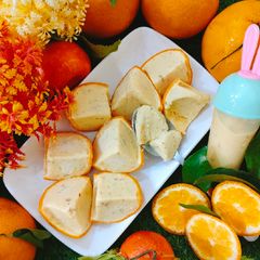 A picture of Homemade Orange Kulfi 🍊🍊.