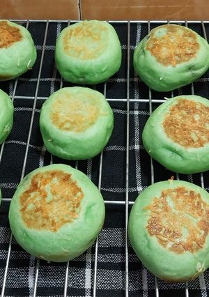 Foto resep Roti pandan isi coklat ekonomis tanpa telor, tanpa mixer, tanpa oven