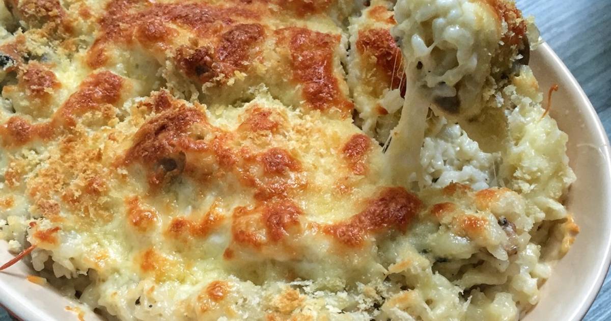 Resep Baked rice with cheese n creamy mushroom oleh patty Cookpad