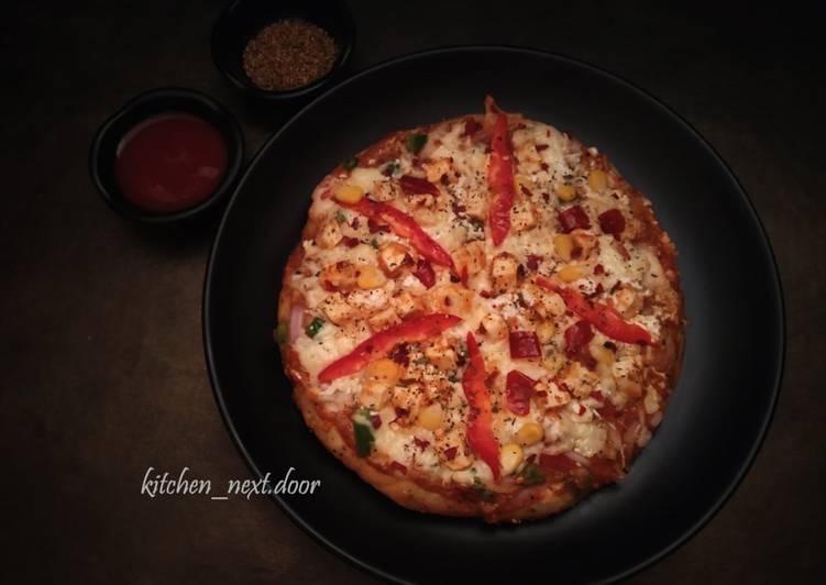 Steps to Prepare Super Quick Homemade Whole wheat veg pizza