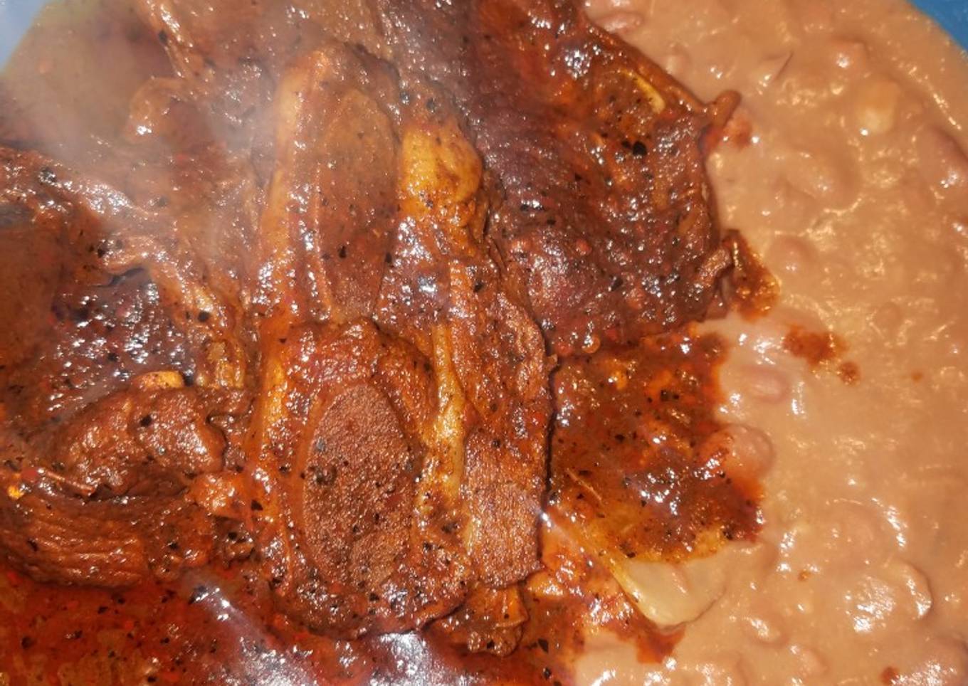 Costillitas de rez con salsa picosa