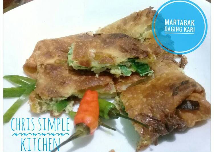 Martabak isi Daging bumbu Kari (Homemade)