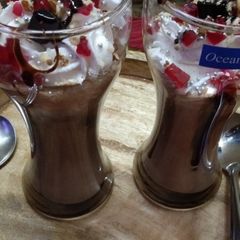 Chocolate milkshake with cream A picture of Chocolate milkshake with cream.