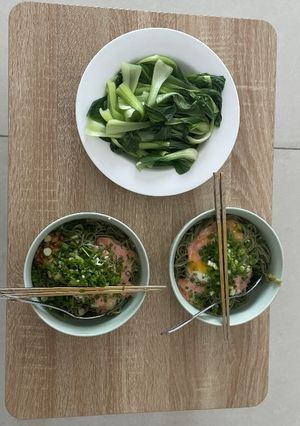 Hình của món Mì soba và xốt mentaiko.