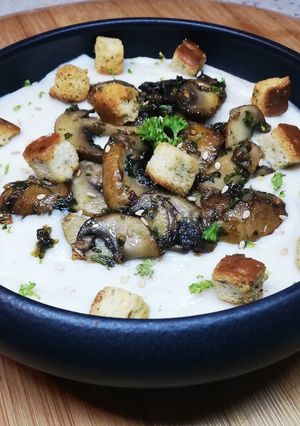 Une photo de Velouté de choux fleur et champignons