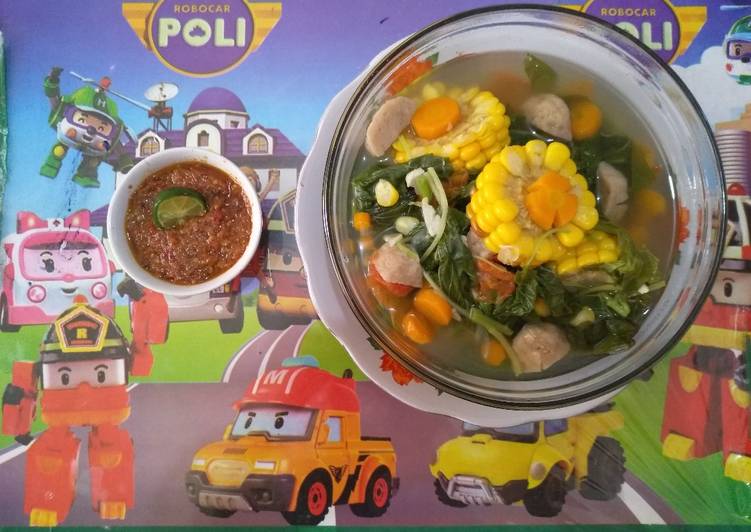 Sayur Bening BaJa (bayam+jagung) ala bunda GELSI