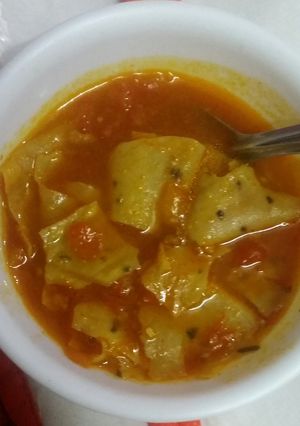 A picture of Papad ki Sabji.