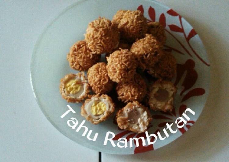 Tahu rambutan isi sosis dan telur puyuh