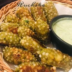 Green Sabudana Rolls A picture of Green Sabudana Rolls.