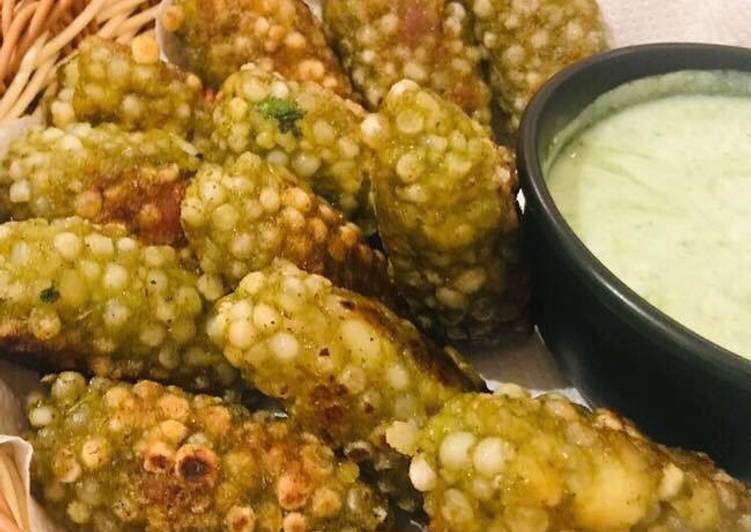 Green Sabudana Rolls