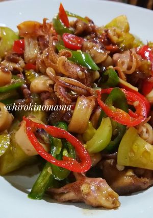 Foto resep Cumi asin tumis cabe dan tomat ijo