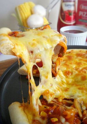 Foto resep Mushroom and Sweet Corn Pizza