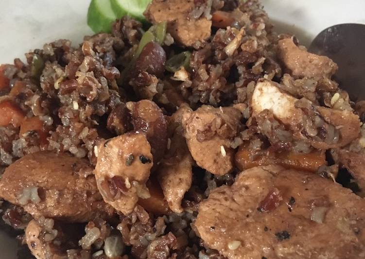 Langkah Mudah untuk Membuat Nasi ayam sayur orak arik /chicken teriyaki with rice Anti Gagal