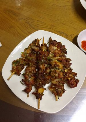 Hình của món Thịt xiên nướng lạng sơn bằng nồi chiên không dầu.