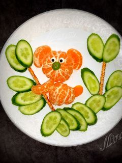 عکسی از دستور تزیین بشقاب میوه کودک