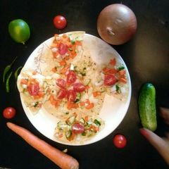 A picture of Masala papad.