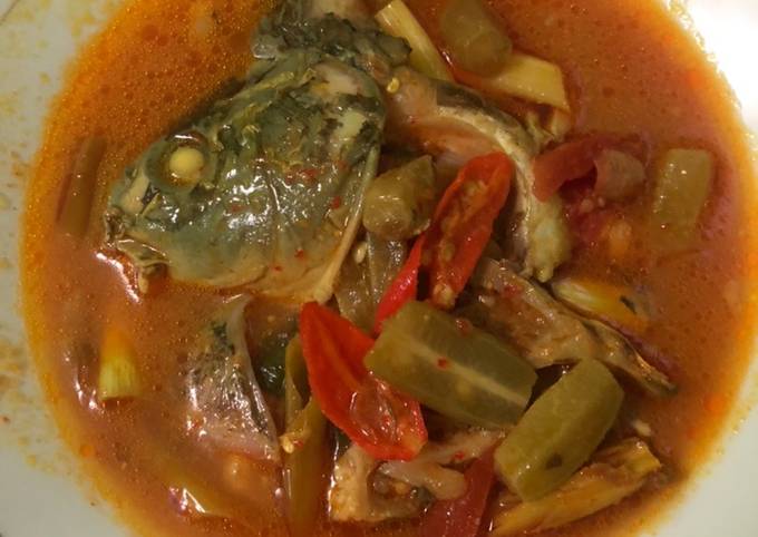 Recipe: Tasty Sayur pedas asam kepala ikan mas