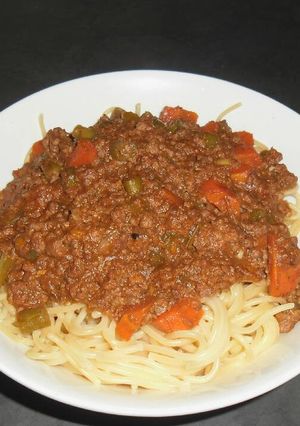 A picture of Spaghetti and Mince.