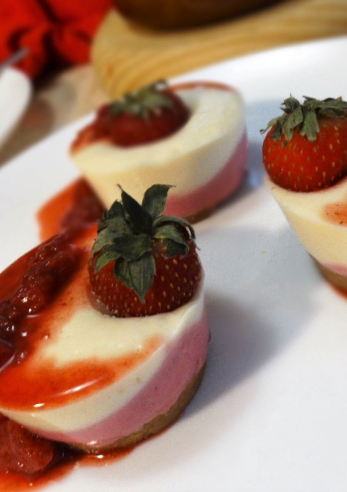 Una foto de Mini cheesecakes de frambuesas