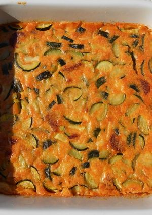A picture of Zucchini and Chorizo Clafoutis.