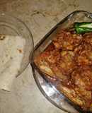 Hot and spicy chicken with chapati