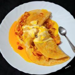 A picture of Vanilla Crêpes With Golden Syrup Apples.