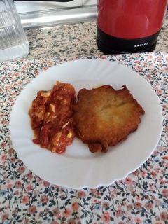 Una foto de San jacobo de lomo con fiambre de pavo y queso