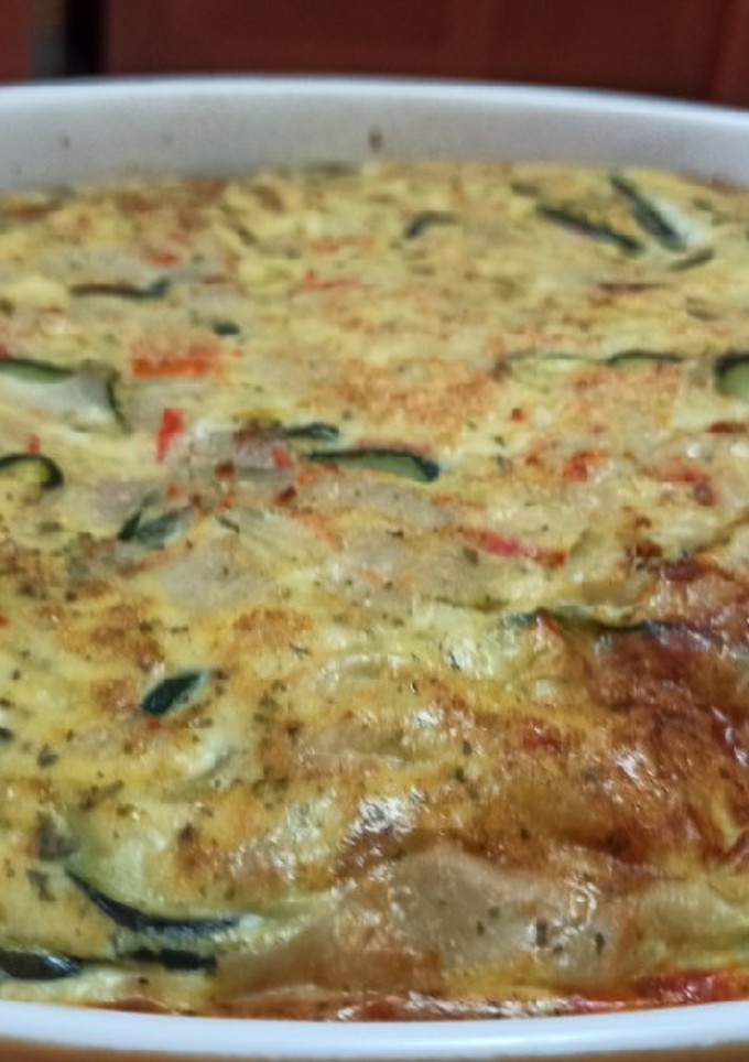 Una foto de Pastel de calabacín con palitos de mar (surimi)