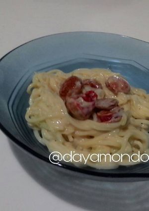 Foto resep Spaghetti saus cream simple