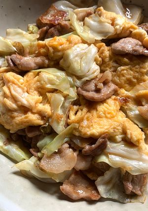 A picture of Stir-fried Pork, Cabbage & Egg.