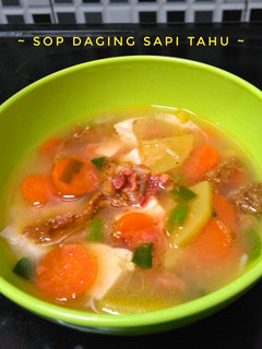 Foto resep Mpasi 1 tahun sop daging sapi tahu