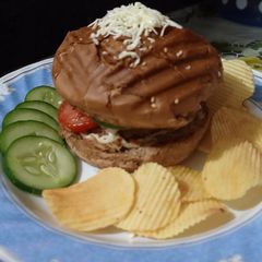 A picture of Veggie aloo tikki burger.