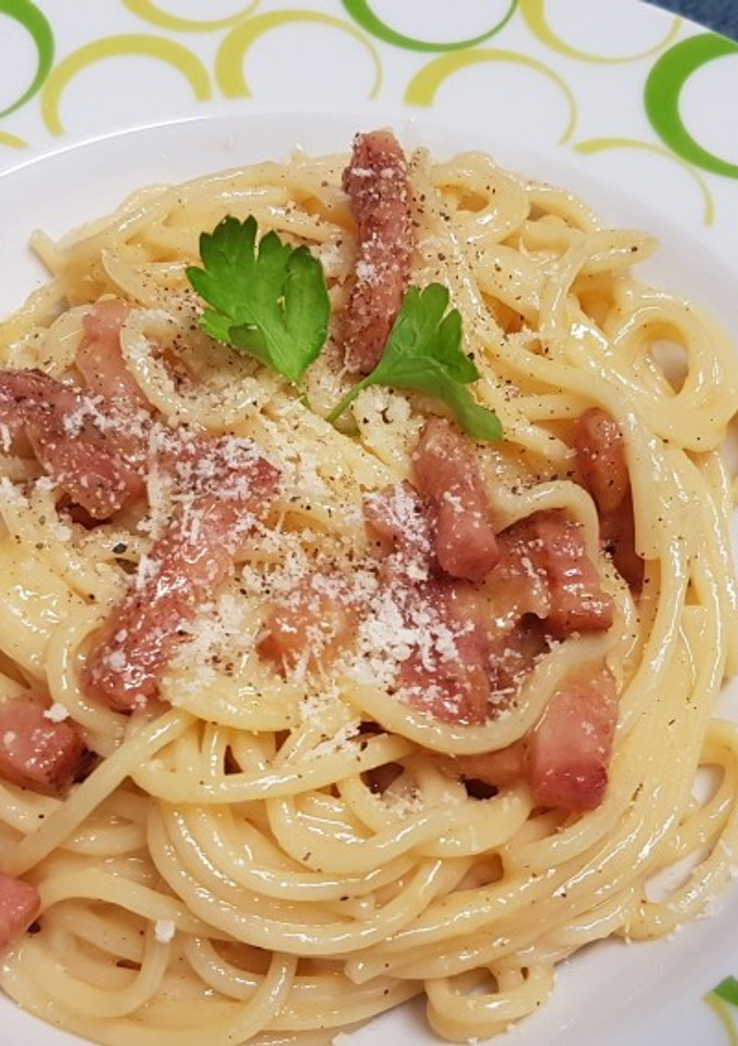 Una foto de Espagueti carbonara