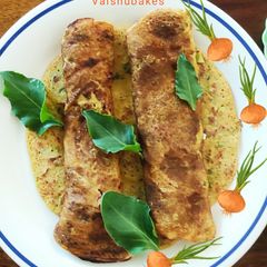 Stuffed Besan Chilla with veggies A picture of Stuffed Besan Chilla with veggies.