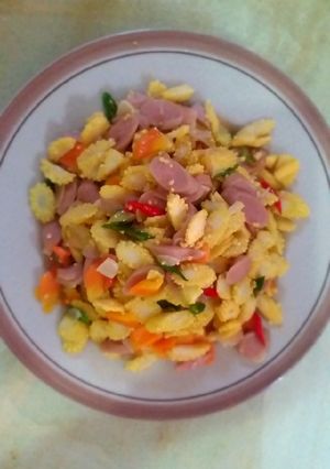 Foto resep Tumis putren sosis (jagung kecil)