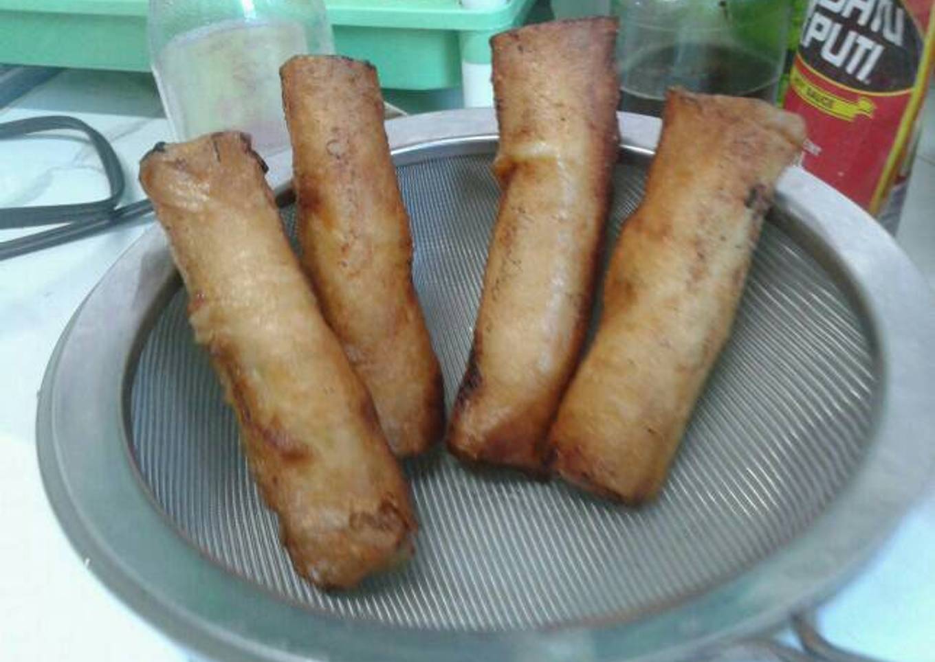 Savory pork and vegetable egg roll