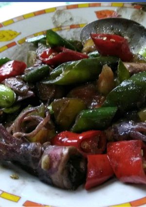Foto resep Cumi asin cabai hijau