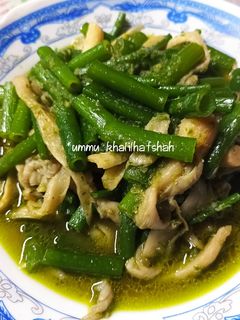 Foto resep Tumis jamur tiram dan sayur tombak bawang cabe hijau
