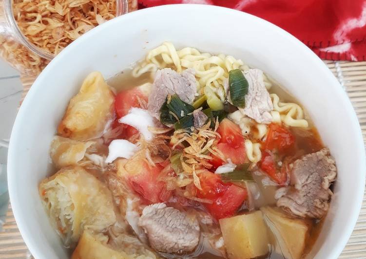 Homemade soto mie abang-abang