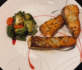 How To Cooking Recipe Lemon burnt garlic salmon Delicious Perfect