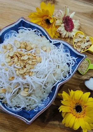 Hình của món Xôi dừa.