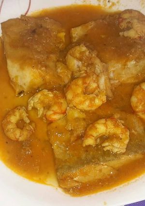 Una foto de Bacalao a la roteña con gambas