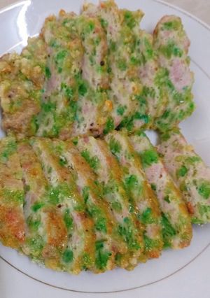 Hình của món Chả cốm xanh làm với chả cá thác lác.