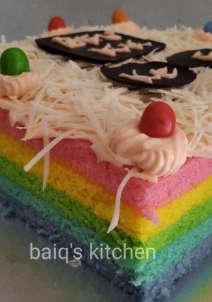 Foto resep Rainbow Cake Hias ala Mama Canaz