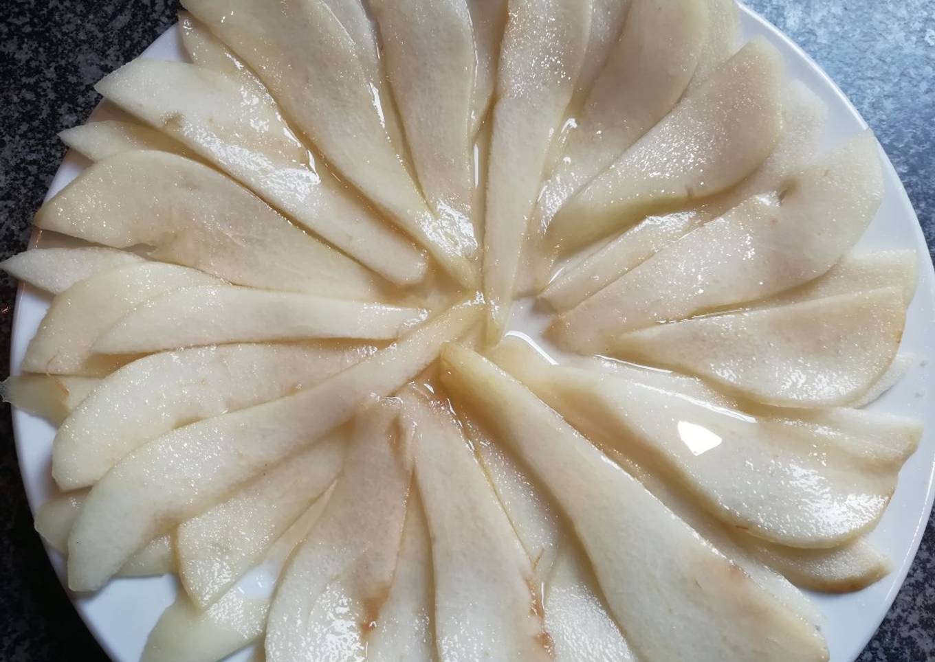 Carpacio de poire au sirop vanille