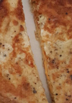A picture of French toast with cheese.