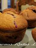 Muffins de moras y frambuesa apto para personas con diabetes