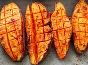 A picture of baked sweet potato