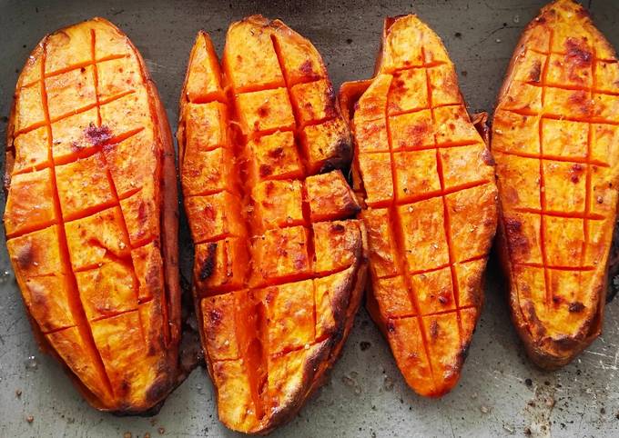 Recipe of Ultimate Caramelized Baked Sweet Potatoes EASY